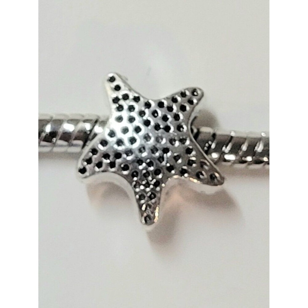New! For Pandora Charm Bracelet Large Antique Silver Color Star Starfish Charm
